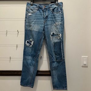 American Eagle Tomgirl Patchwork Jeans Women’s Size 6